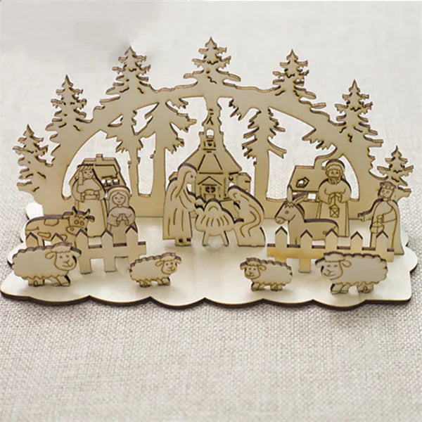 Christmas Wooden Table Decoration & 3D Ornament For Home Decor