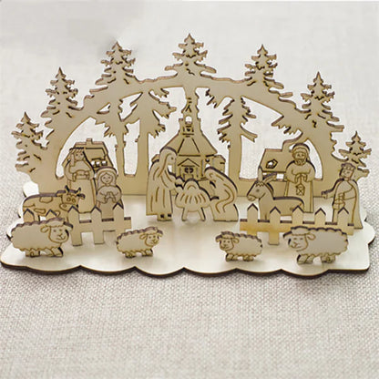 Christmas Wooden Table Decoration & 3D Ornament For Home Decor