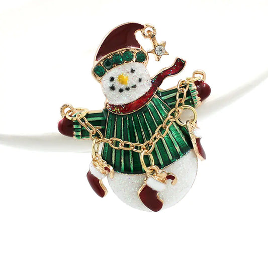 Snowman Christmas Brooch Holiday Gift