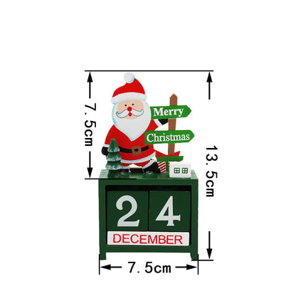 Wooden Christmas Calendar Decoration Piece For Home Decor