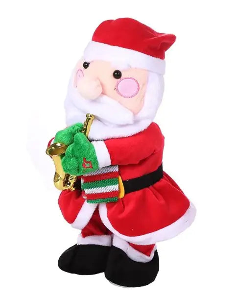 Christmas Decor Santa Reindeer Snowman Music Playing Saxophone Toy For Home Decor