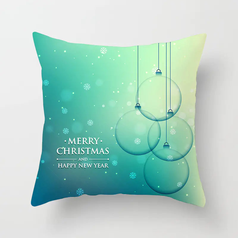 Christmas Snowflake Print Polyester Pillowcase For Home Decor