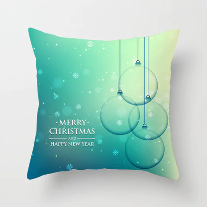 Christmas Snowflake Print Polyester Pillowcase For Home Decor