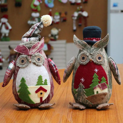 Holiday Owl Figurine For Christmas Decoration For Home Decor