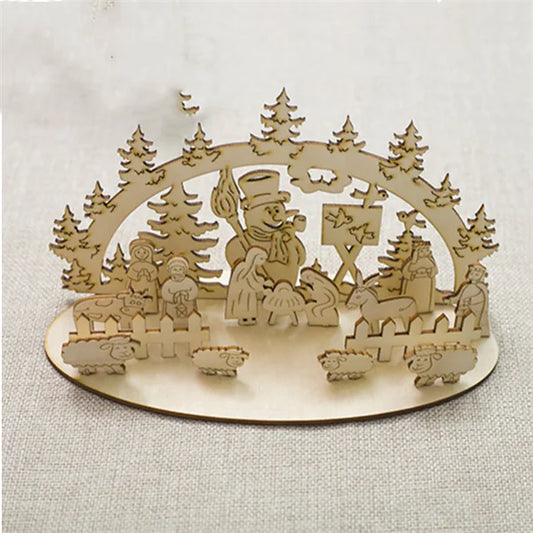Christmas Wooden Table Decoration & 3D Ornament For Home Decor