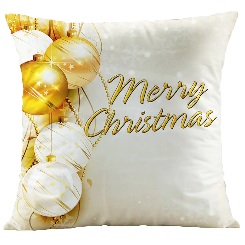 Digital Print Christmas Plush Pillow Cover for Sofa