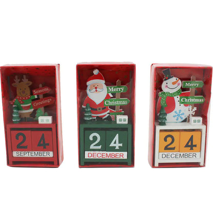 Wooden Christmas Calendar Decoration Piece For Home Decor