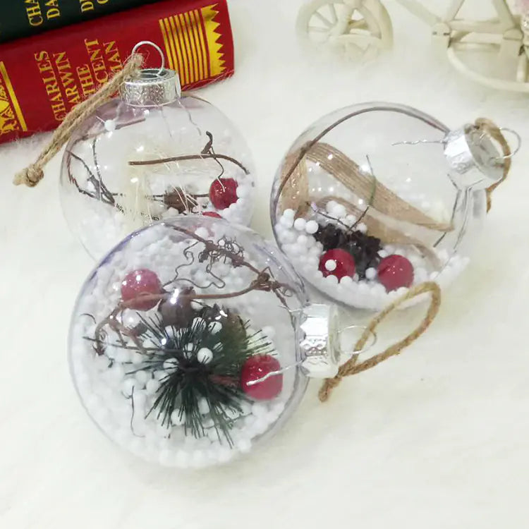Transparent Plastic Christmas Tree Ball Ornaments For Home Decor