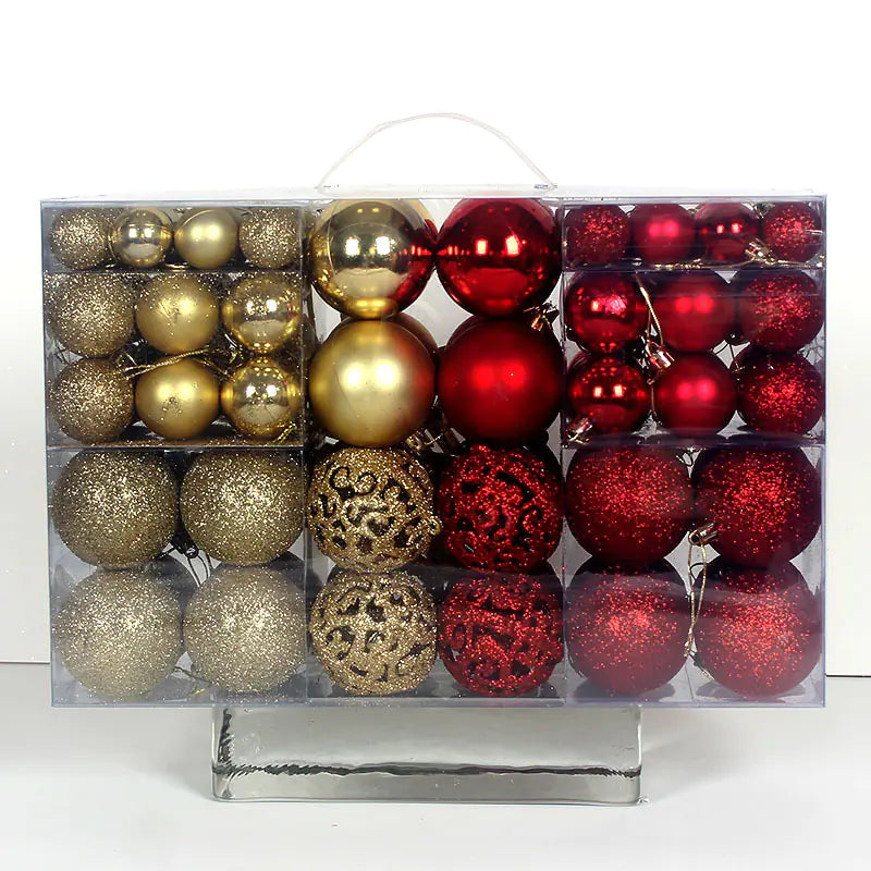 100-Piece Christmas Ornament Ball Set PVC Decor For Home Decor