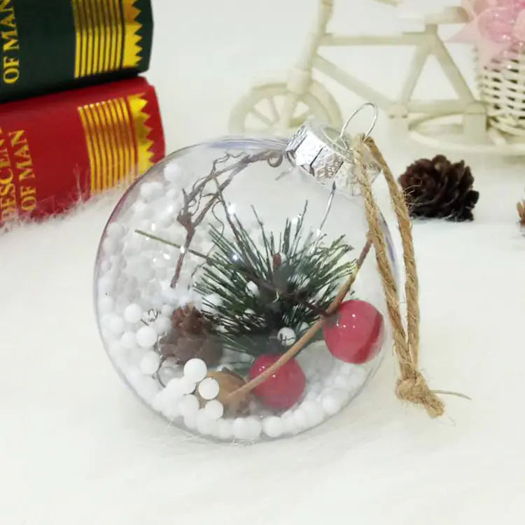 Transparent Plastic Christmas Tree Ball Ornaments For Home Decor
