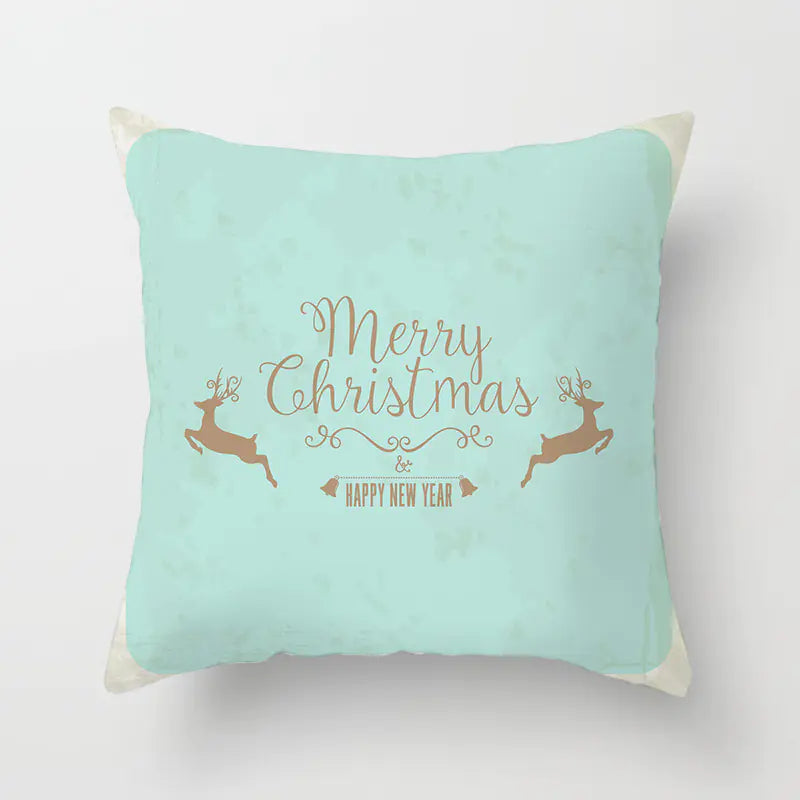 Christmas Snowflake Print Polyester Pillowcase For Home Decor