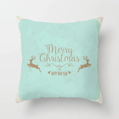 Christmas Snowflake Print Polyester Pillowcase For Home Decor