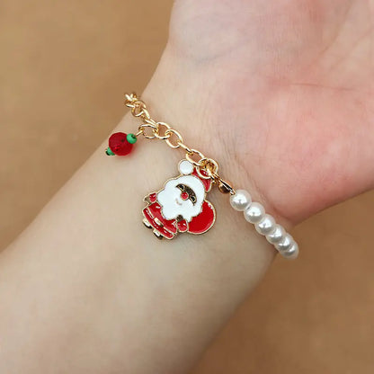 Christmas Bracelet With Snowman, Elk, and Snowflakes