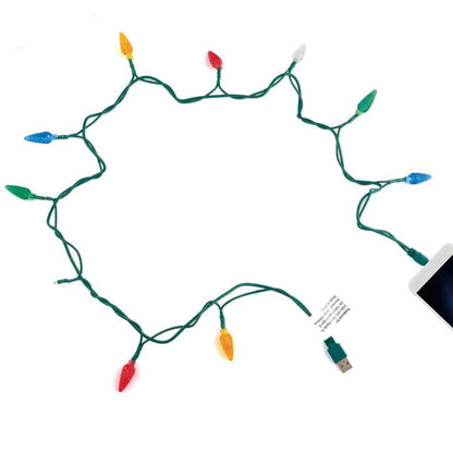 LED USB Charging Cable With Christmas String Lights
