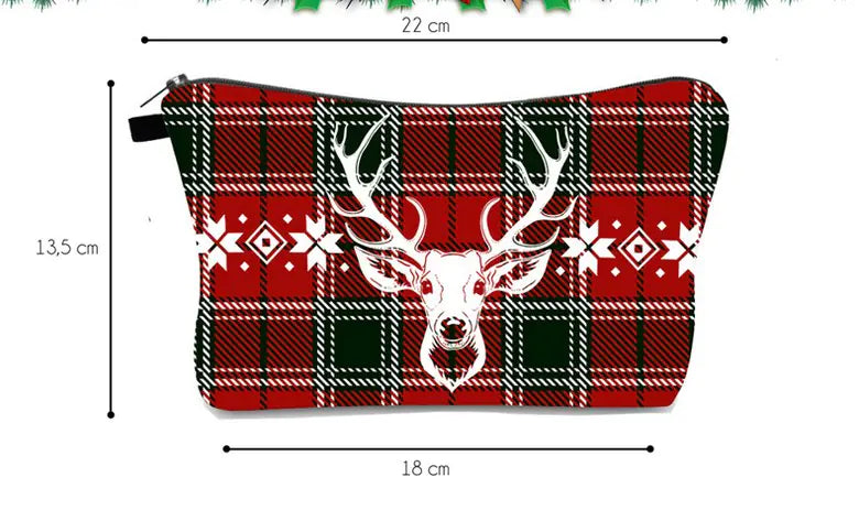 Christmas Print Waterproof Cosmetic Travel Bag