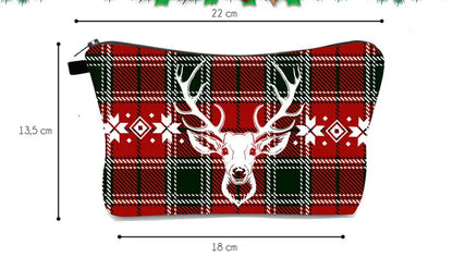Christmas Print Waterproof Cosmetic Travel Bag