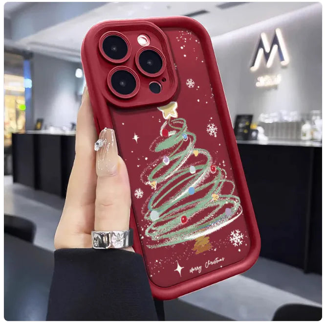 Festive Christmas Tree Silicone iPhone Case