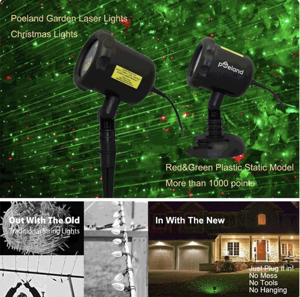 Christmas LED Laser Projector With 8 Patterns & Remote For Home Decor