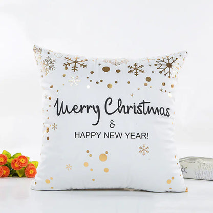 Modern Simple Blended Gold Christmas Pillow Cover For Home Decor