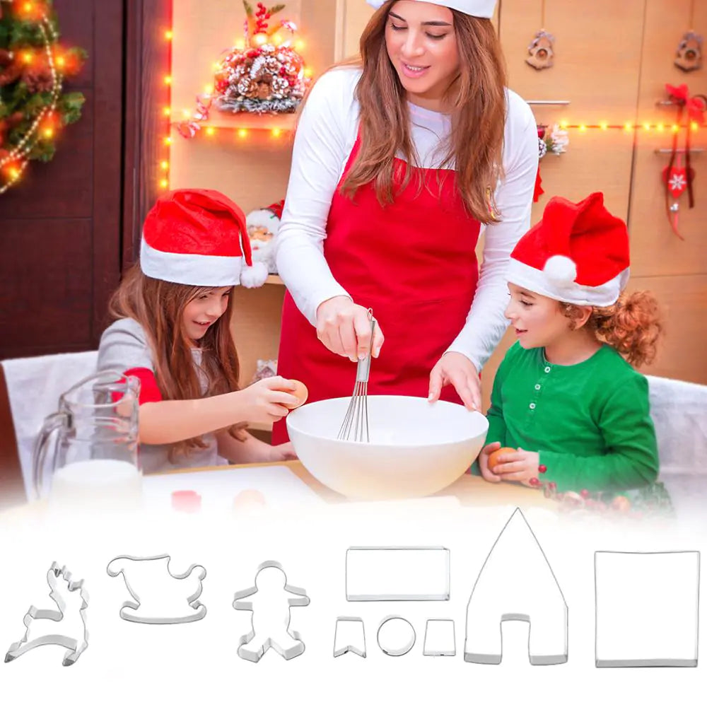 9pc Stainless Steel Cookie Cutter Set For Christmas Baking