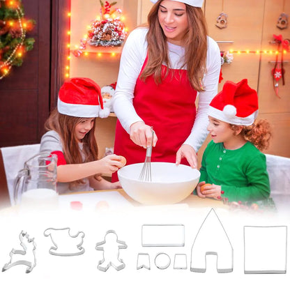 9pc Stainless Steel Cookie Cutter Set For Christmas Baking