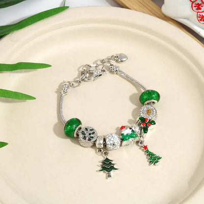 Christmas Snowflake Bells Charm Bracelet For Kids