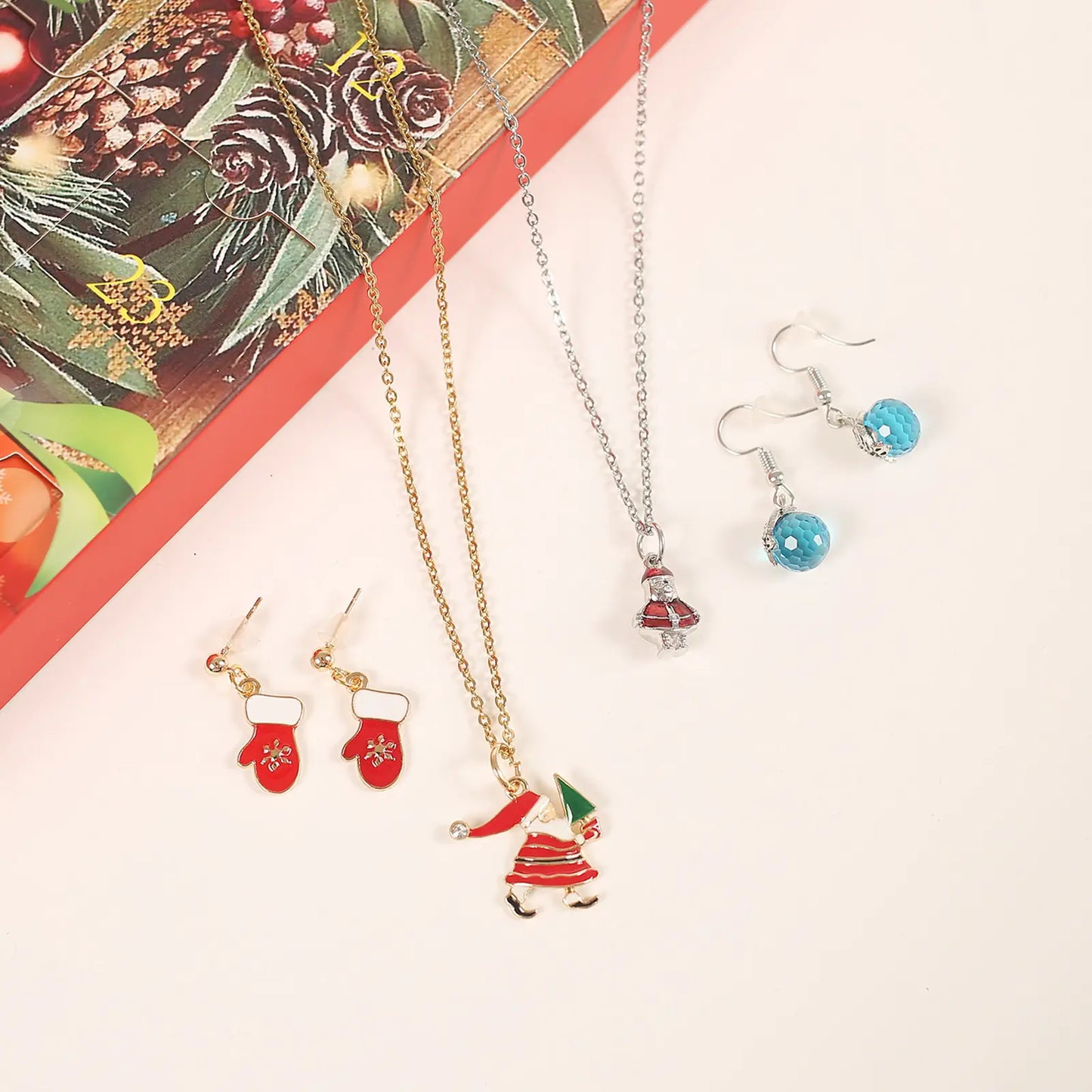 Christmas Countdown Calendar Necklace & Earring Set