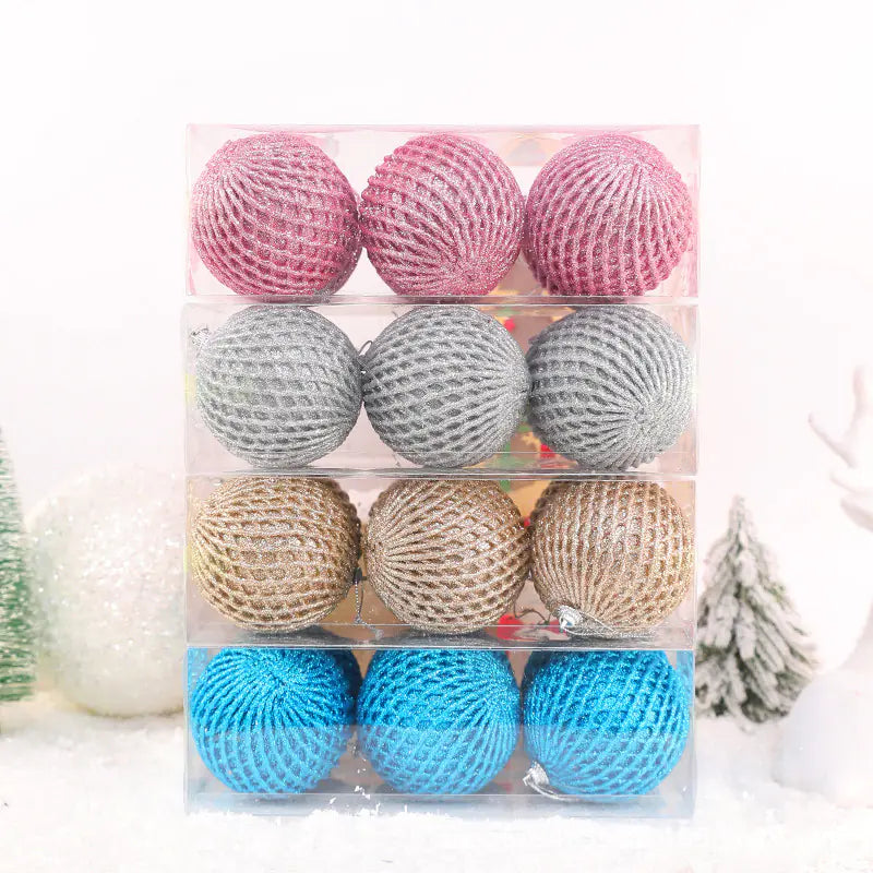 Foam Grid Christmas Ball Ornaments For Home Decor