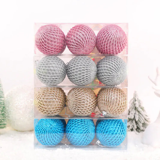 Foam Grid Christmas Ball Ornaments For Home Decor
