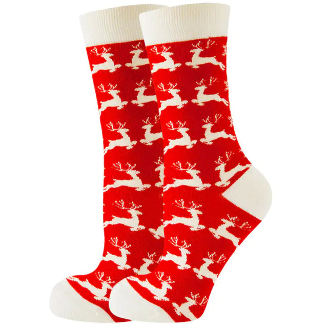 Christmas Santa Claus Women's Elk Socks