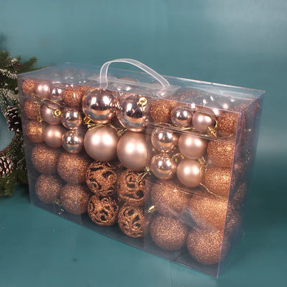 100-Piece Christmas Ornament Ball Set PVC Decor For Home Decor