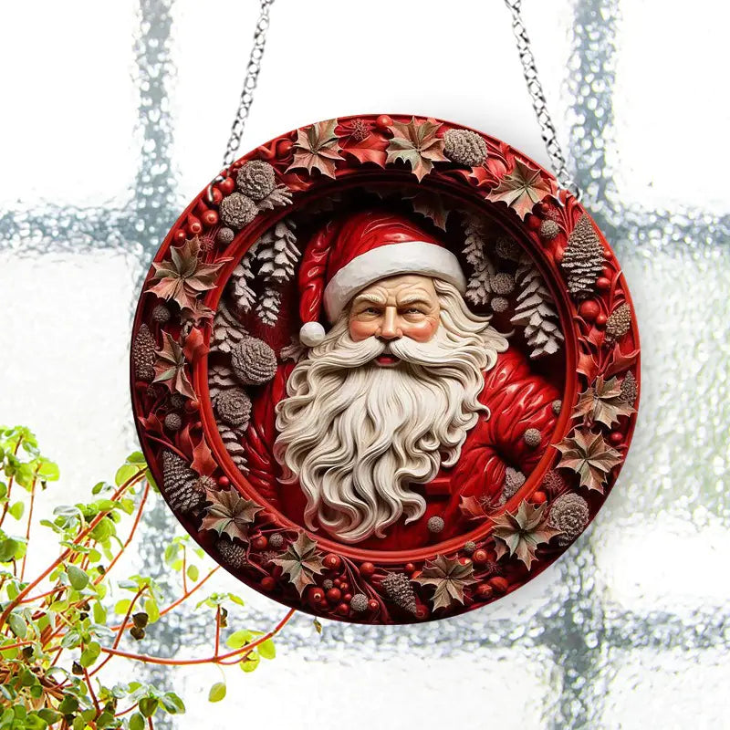 Christmas Ceramic Santa Acrylic Hanging Decoration For Home Decor