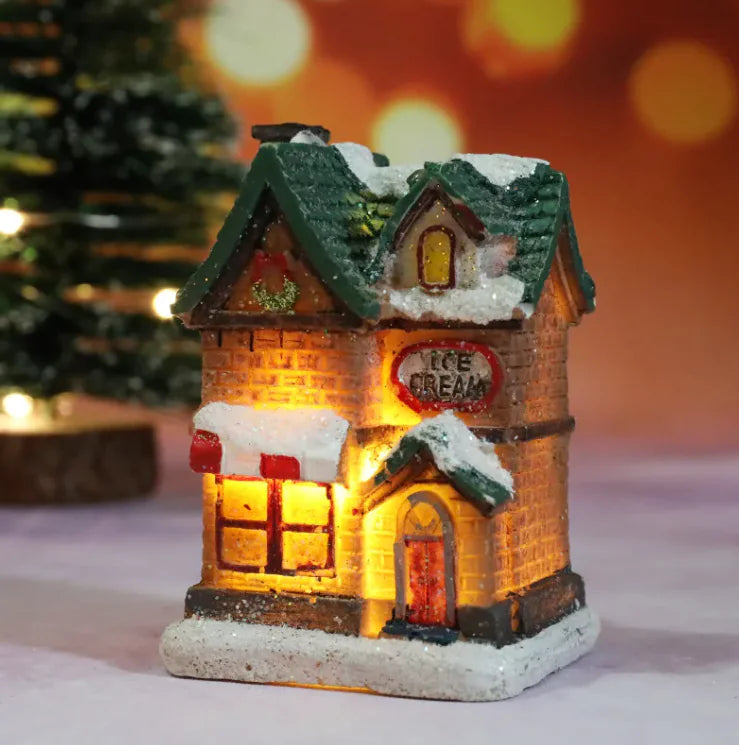 Classic Christmas House Village Style Light Decoration For Home Decor