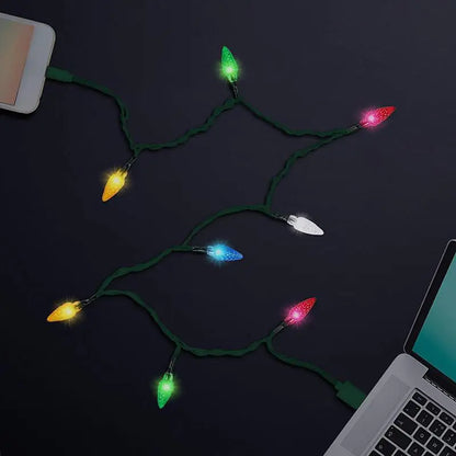 LED USB Charging Cable With Christmas String Lights