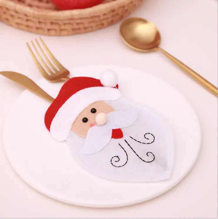 Christmas Table Knife & Fork Decoration Bag For Home Decor