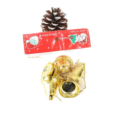 Gold Plastic Christmas Tree Bell Ornaments For Home Decor