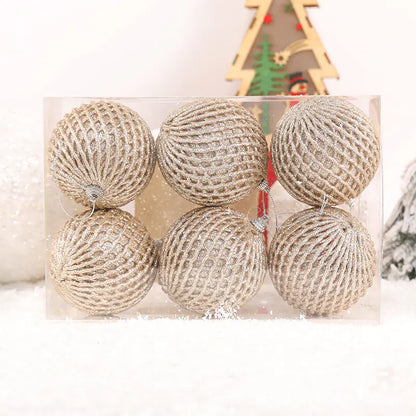 Foam Grid Christmas Ball Ornaments For Home Decor