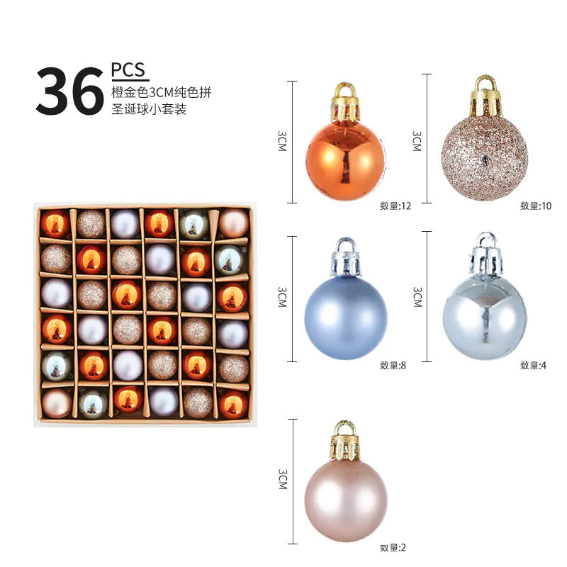 Mini Christmas Ornament Ball Decoration Set For Home Decor