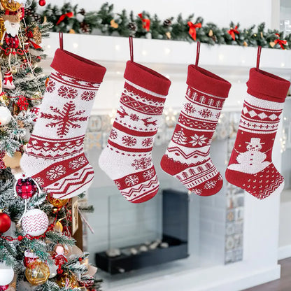 Classic Knitting Wool Christmas Decorative Stockings Socks For Home Decor