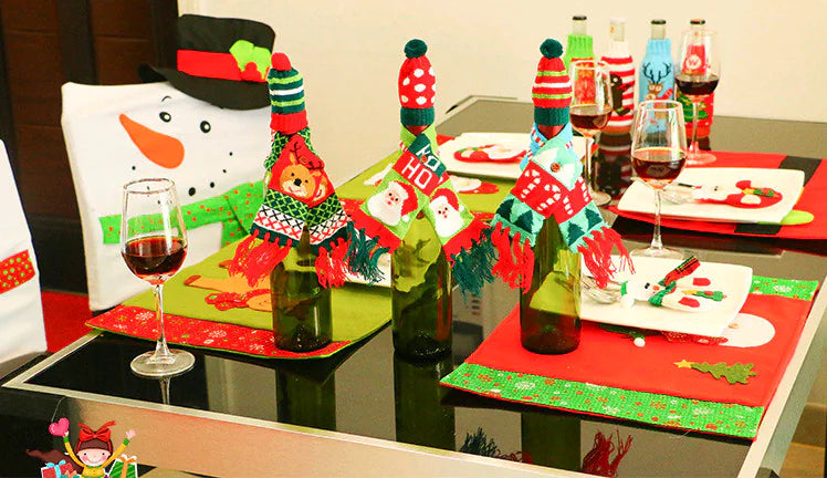 Christmas Wine Bottle Covers For Holiday Home Decor