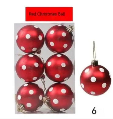 Glitter Christmas Ball Ornament Six Pack For Home Decor