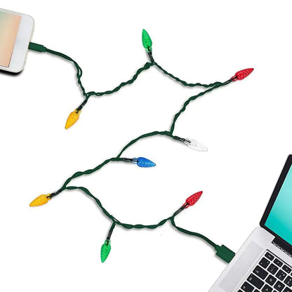 LED USB Charging Cable With Christmas String Lights