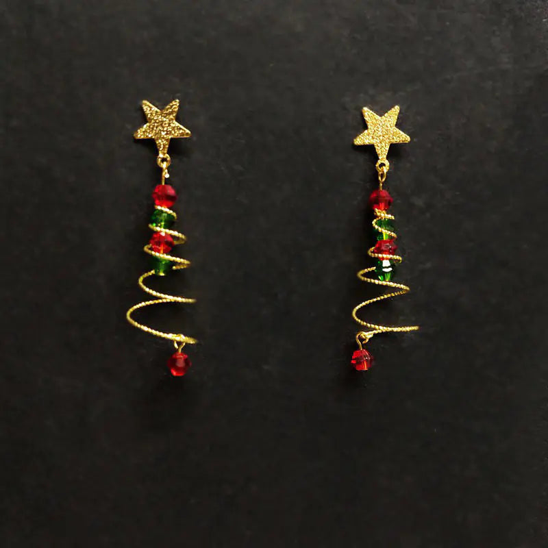 Color Contrast Design Women's Christmas Tree Earrings