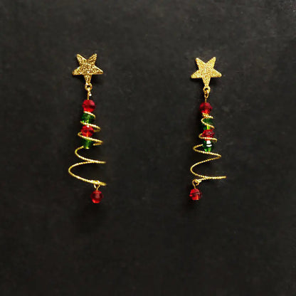 Color Contrast Design Women's Christmas Tree Earrings