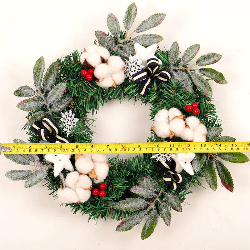 Cotton Flower Wreath, Creative Christmas Decoration For Home Decor