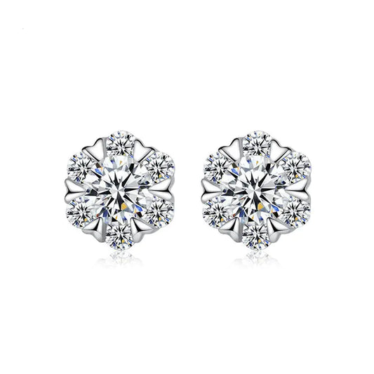 S925 Silver Snowflake Earrings for Women, Christmas Gift