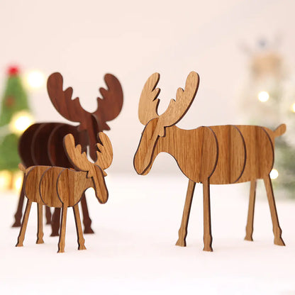 Wooden Christmas Reindeer Decor & Tree Ornament