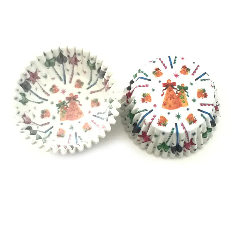 Christmas Santa Cupcake Baking Liners 100-Pack