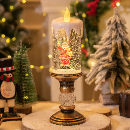 Christmas Candle Lights - Crystal Snowfall Decoration For Home Decor