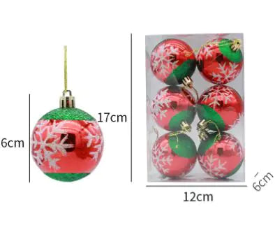 Glitter Christmas Ball Ornament Six Pack For Home Decor
